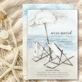 水彩ビーチ椅子の移動案内 招待状