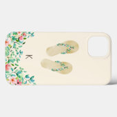 水彩ビーチ植物学ビーチサンダル Case-Mate iPhoneケース (裏面 (横))
