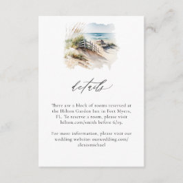 水彩ビーチ沿岸詳細カード エンクロージャーカード