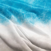 水彩ビーチ波ブルーウォーター フリースブランケット