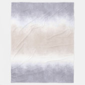 水彩ビーチ波モダン海クール/グレーペリ フリースブランケット (正面)