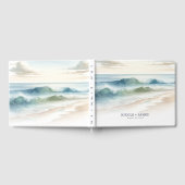 水彩ビーチ波素朴沿岸結婚の ゲストブック (全面)