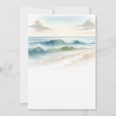 水彩ビーチ波素朴沿岸結婚の 招待状 (裏面)