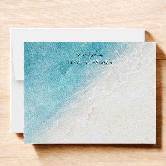 水彩ビーチ海パーソナライズされた文具 ノートカード