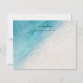 水彩ビーチ海パーソナライズされた文具 ノートカード (正面)