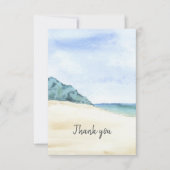 水彩ビーチ海メモリアルありがとう サンキューカード (正面)