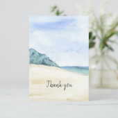水彩ビーチ海メモリアルありがとう サンキューカード (スタンド正面)