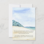 水彩ビーチ海メモリアルありがとう サンキューカード (裏面)