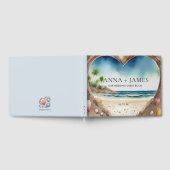 水彩ビーチ海夏の目的地の結婚式 ゲストブック (全面)