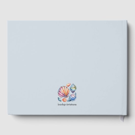 水彩ビーチ海夏の目的地の結婚式 ゲストブック (裏面)