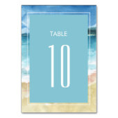 水彩ビーチ海宛先ウェディング テーブルナンバー (裏面)