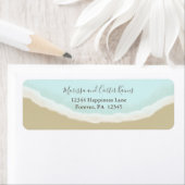 水彩ビーチ海差出人住所ラベル ラベル (インサイチュ)