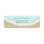 水彩ビーチ海差出人住所ラベル ラベル (正面)