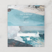 水彩ビーチ海波モノグラム結婚ズ プレイスカード (外部開封)