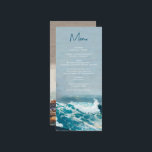 水彩ビーチ海波モノグラム結婚ズ メニュー<br><div class="desc">美しい水色のビーチ海波は、ミニマル結婚なアクセントとモノグラムとテーマのデザインを持った。このデザインは、すべての春、夏、秋、冬の結婚式に理想的である。テーマエレガントの海辺の水彩のデザインコンテンポラリー。要素を含む上品なビーチ結婚式メニューモダンデザイン。一致する結婚式招待状や他の文房具も用意。</div>