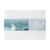 水彩ビーチ海波モノグラム結婚ズ 招待状ベリーバンド (裏面例)