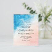 水彩ビーチ海結婚式招待状 (スタンド正面)