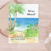 水彩ビーチ熱帯引っ越しました 案内ポストカード