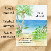 水彩ビーチ熱帯引っ越しました 案内ポストカード