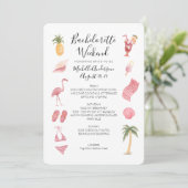 水彩ビーチ独身最後の週末の予定 招待状 (スタンド正面)