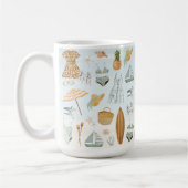 水彩ビーチ独身最後の週末パーティー コーヒーマグカップ (左)