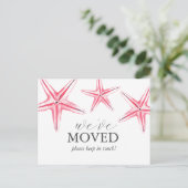 水彩ビーチ移動案内はがき ポストカード (スタンド正面)