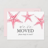 水彩ビーチ移動案内はがき ポストカード (正面/裏面)