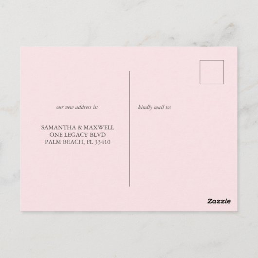 水彩ビーチ移動案内はがき ポストカード (裏面)