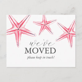 水彩ビーチ移動案内はがき ポストカード