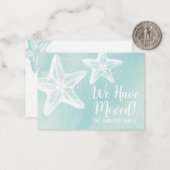 水彩ビーチ移動案内カード ノートカード (正面/裏面インサイチュ)