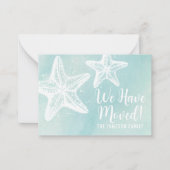 水彩ビーチ移動案内カード ノートカード (正面)