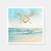 水彩ビーチ結婚オール スタンダードカクテルナプキン (正面)