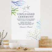 水彩ビーチ結婚式の開栓式 ポスター (キッチン)