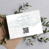 水彩ビーチ結婚式サンドドル 出欠カード