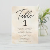 水彩ビーチ結婚式シーティングチャートテーブルカード 招待状 (スタンド正面)