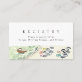 水彩ビーチ結婚式ブライダル名簿 エンクロージャーカード (正面)