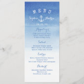 水彩ビーチ結婚式航海のいかりメニューカード メニュー (正面)