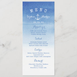 水彩ビーチ結婚式航海のいかりメニューカード メニュー