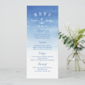 水彩ビーチ結婚式航海のいかりメニューカード メニュー (スタンド正面)