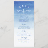 水彩ビーチ結婚式航海のいかりメニューカード メニュー (正面)