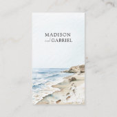 水彩ビーチ結婚式 エンクロージャーカード (裏面)