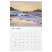 水彩ビーチ絵画壁暦 カレンダー (3月 2026)