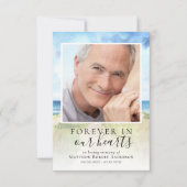 水彩ビーチ葬式悔やみや弔慰サンキュー カード (正面)