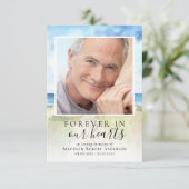 水彩ビーチ葬式悔やみや弔慰サンキュー カード (スタンド正面)