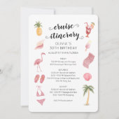 水彩ビーチ誕生日クルーズ日程 招待状 (正面)