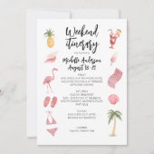 水彩ビーチ誕生日週末の日程 招待状 (正面)