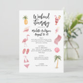 水彩ビーチ誕生日週末の日程 招待状 (スタンド正面)