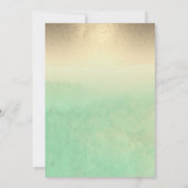 水彩ビーチ金ゴールドサンドパームツリーボホ結婚ズ 招待状 (裏面)