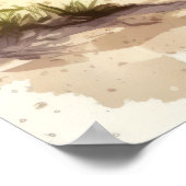 水彩ビーチ風景 ポスター (角)