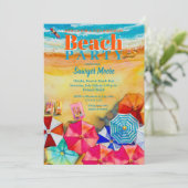 水彩ビーチ16thバースデーパーティー 招待状 (スタンド正面)